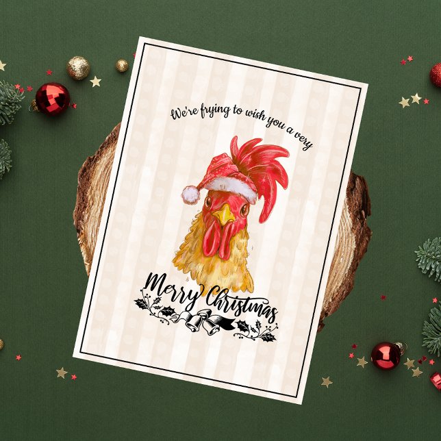 Cartes Pour Fêtes Annuelles Pun de poulet frit amusant Joyeux Noël (Créateur téléchargé)
