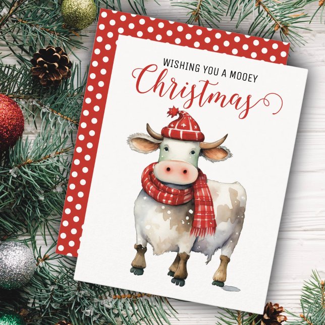 Cartes Pour Fêtes Annuelles Pun de vache de Noël (Créateur téléchargé)