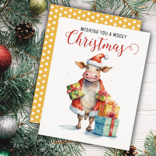 Cartes Pour Fêtes Annuelles Pun de vache de Noël