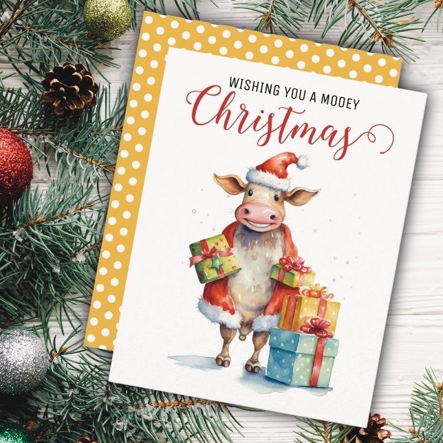 Cartes Pour Fêtes Annuelles Pun de vache de Noël (Créateur téléchargé)