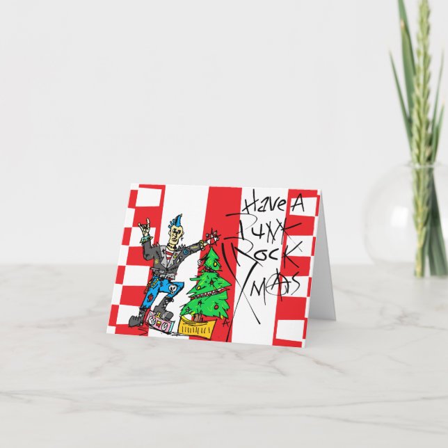 CARTES POUR FÊTES ANNUELLES PUNK ROCK XMAS (Devant)