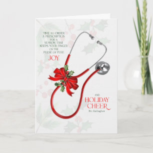 Cartes Pour Fêtes Annuelles Puns médicaux amusants avec joie au stéthoscope No