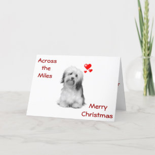 CARTES POUR FÊTES ANNUELLES PUP ENVOIE NOËL SOUHAITER À TRAVERS LES KILOMÈTRES