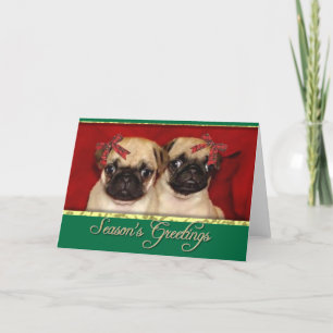 Cartes Pour Fêtes Annuelles Puppies de Christmas