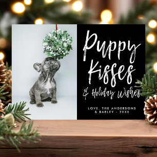 Cartes Pour Fêtes Annuelles Puppy Kisses Cute Empreinte de patte Pet Chien Pho