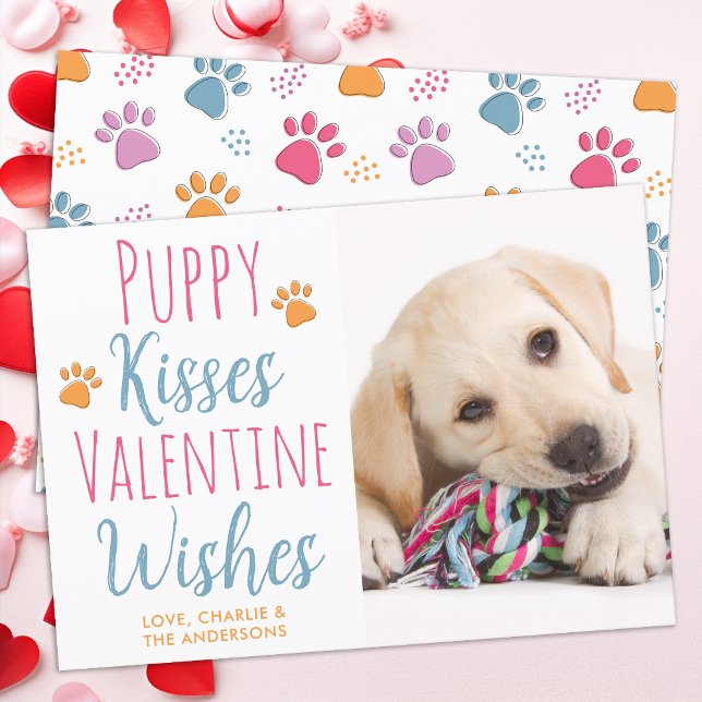 Cartes Pour Fêtes Annuelles Puppy Kisses Valentines Day Pet Chien Chien Chien  (Créateur téléchargé)