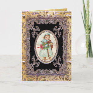 Cartes Pour Fêtes Annuelles Puppy Love Victorian
