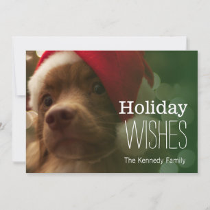 Cartes Pour Fêtes Annuelles puppy sitting in front of christmas tree bokeh