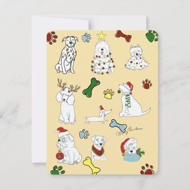 CARTES POUR FÊTES ANNUELLES PUPPY XMAS CARD  (Devant)