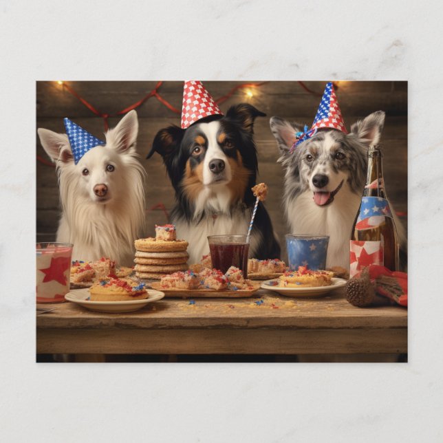 Cartes Pour Fêtes Annuelles Pups (Devant)