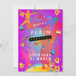 Cartes Pour Fêtes Annuelles Purim Festival Masquerade pour enfants