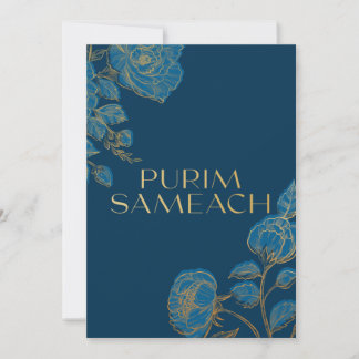 Cartes Pour Fêtes Annuelles Purim Sameach avec des fleurs pour manot de bracel