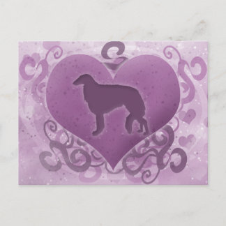 Cartes Pour Fêtes Annuelles Purple Borzoi Valentine