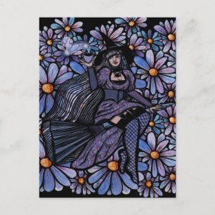 Cartes Pour Fêtes Annuelles Purple Coffee Witch Daisy Art