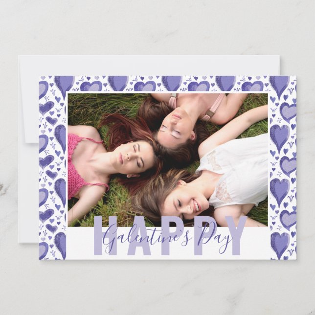 Cartes Pour Fêtes Annuelles Purple Heart Galentines Day Friend Photo (Devant)