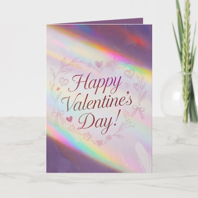 Cartes Pour Fêtes Annuelles Purple Iridescent Valentine's Day  (Devant)