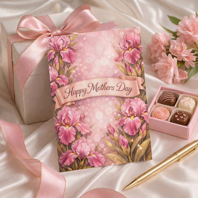 Cartes Pour Fêtes Annuelles Purple Iris Mother’s Day Greeting Design (Créateur téléchargé)