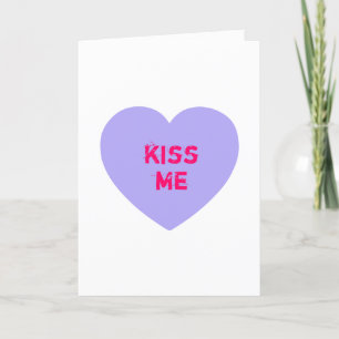 Cartes Pour Fêtes Annuelles Purple Kiss Me Conversation Heart