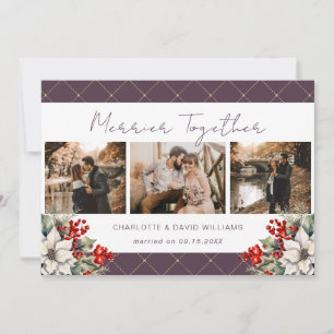 Cartes Pour Fêtes Annuelles Purple Merrier Ensemble Jeune Marié 3 Photo Botani