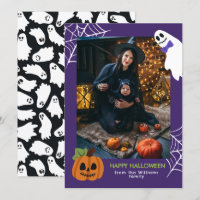 Purple mignon Citrouille et fantôme Happy Hallowee