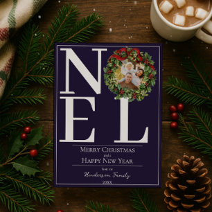 Cartes Pour Fêtes Annuelles Purple Noel Noël Wreath Photo