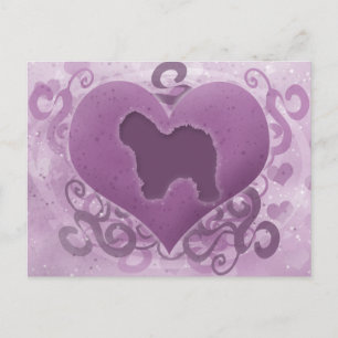 Cartes Pour Fêtes Annuelles Purple old English Sheepdog Valentine