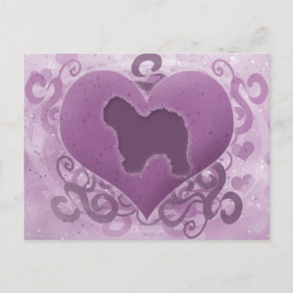 Cartes Pour Fêtes Annuelles Purple old English Sheepdog Valentine