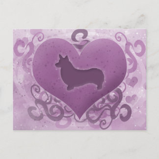Cartes Pour Fêtes Annuelles Purple Pembroke Welsh Corgi Valentine
