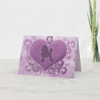 Cartes Pour Fêtes Annuelles Purple Poodle Valentine's Day Card
