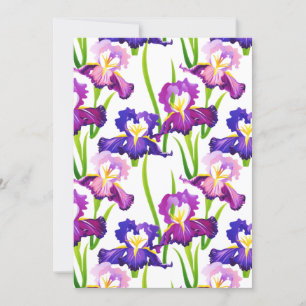Cartes Pour Fêtes Annuelles Purple Rustique Pré Iris Fleurs Aquarelle