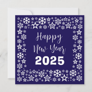 Cartes Pour Fêtes Annuelles Purple white Square wish card with golden stars