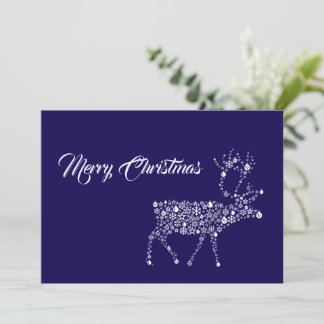 Cartes Pour Fêtes Annuelles Purple wish card Merry Christmas reindeer