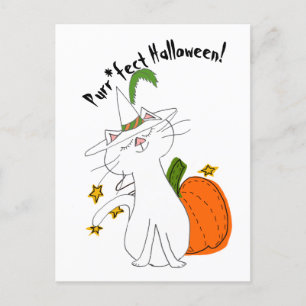 Cartes Pour Fêtes Annuelles Purr*fect Chat Citrouille Halloween
