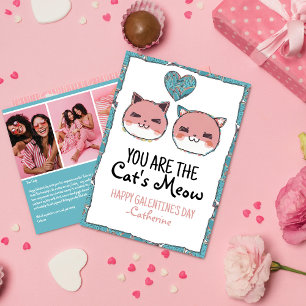 Cartes Pour Fêtes Annuelles Purr-fect Love Cat's Meow Galentine's Day