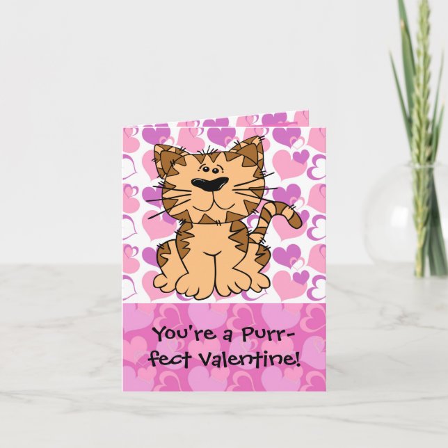 Cartes Pour Fêtes Annuelles Purr-fect Valentine Cat (Devant)