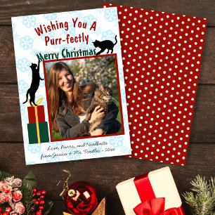 Cartes Pour Fêtes Annuelles Purr parfaitement joyeux Noël Jouer Chats Photo