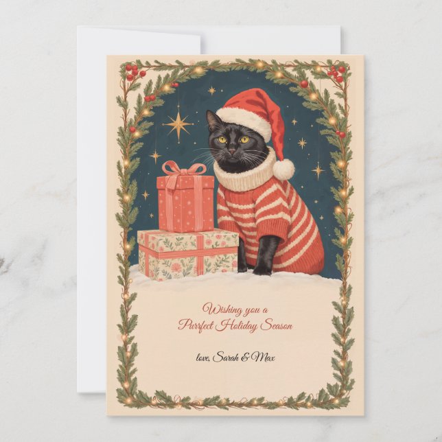 Cartes Pour Fêtes Annuelles Purrfect Holiday Season Holiday Card (Devant)