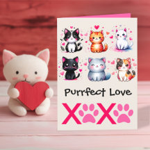 Purrffect Amour Cute Chat Thématique Valentine