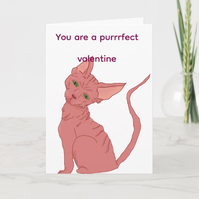 Cartes Pour Fêtes Annuelles Purrrfect valentine sphinx cat card  (Devant)