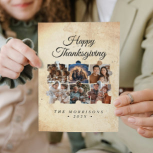 Cartes Pour Fêtes Annuelles Puzzle Collage 6 Photo Bon thanksgiving rustique