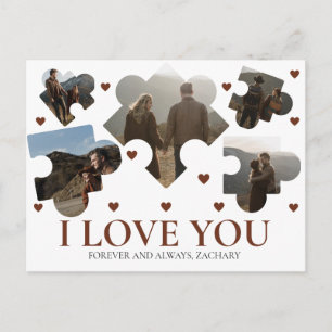 Cartes Pour Fêtes Annuelles Puzzle d'amour simple couple de la Saint-Valentin 