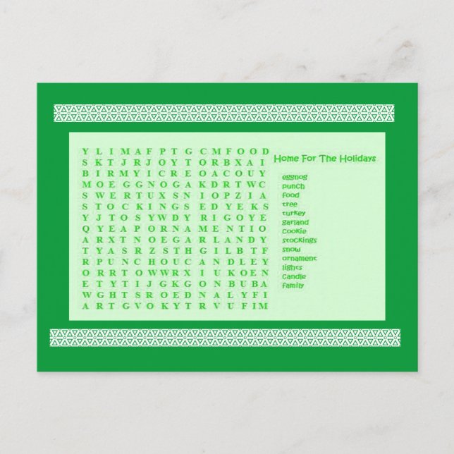Cartes Pour Fêtes Annuelles Puzzle vert des vacances d'hiver (Devant)