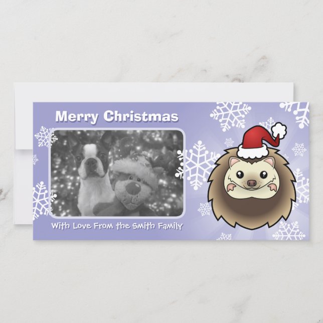 Cartes Pour Fêtes Annuelles Pygmée de Noël Hérisson (Devant)