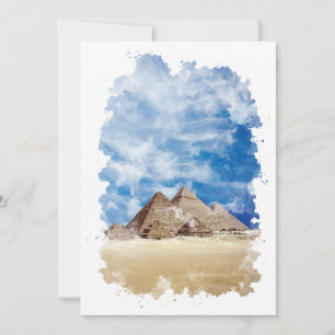 Cartes Pour Fêtes Annuelles Pyramide de Gizeh Egypte aquarelle Art