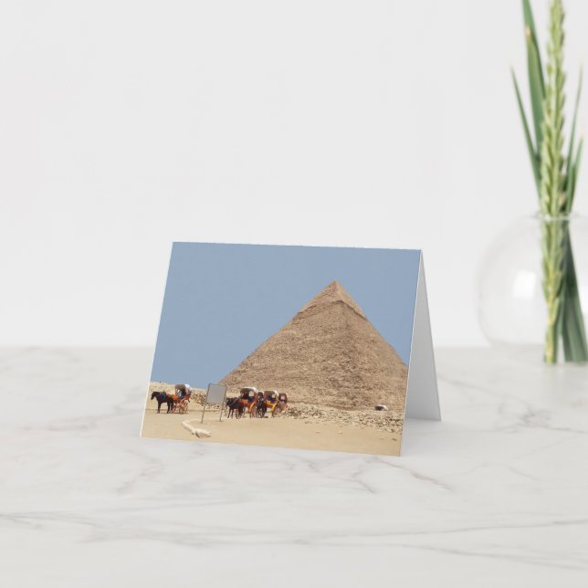 Cartes Pour Fêtes Annuelles Pyramide de Khafre et chapelet de chars (Devant)