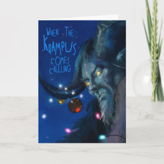 Cartes Pour Fêtes Annuelles Quand le Krampus arrive à appeler