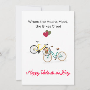 Cartes Pour Fêtes Annuelles Quand les cœurs se rencontrent, les vélos saluent