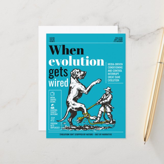 Cartes Pour Fêtes Annuelles Quand l'évolution est câblée, les Grands Danois so (Devant/Arrière en situation)