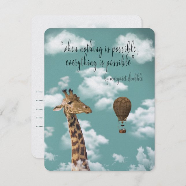 Cartes Pour Fêtes Annuelles Quand Nothing Is sure, Tout est possible Citation (Devant / Derrière)