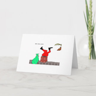 Cartes Pour Fêtes Annuelles Quand Père Noël boit (la "cheminée")